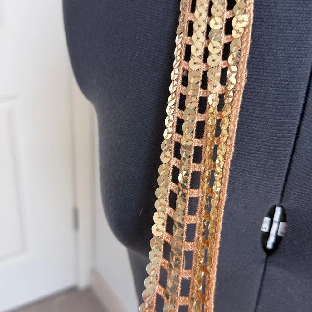 Vintage Y2K‎ Sequin Crochet Neck Scarf